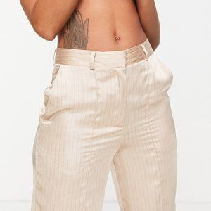 Top Shop Pin Stripe Satin Pants NWT